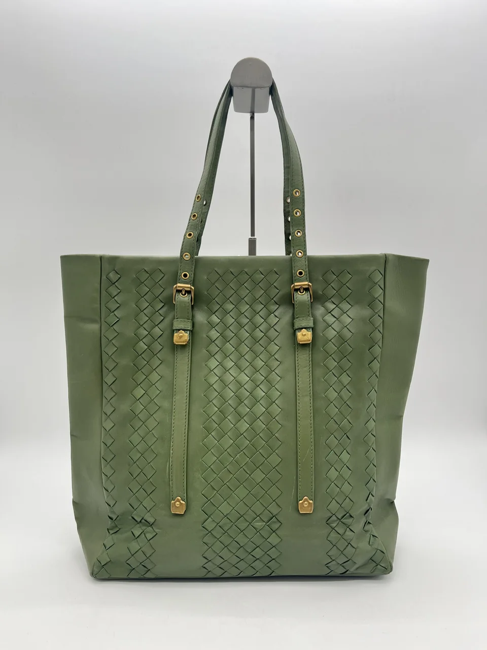 BOTTEGA VENETA INTRECCIATO TOTE BAG (GREEN) hover