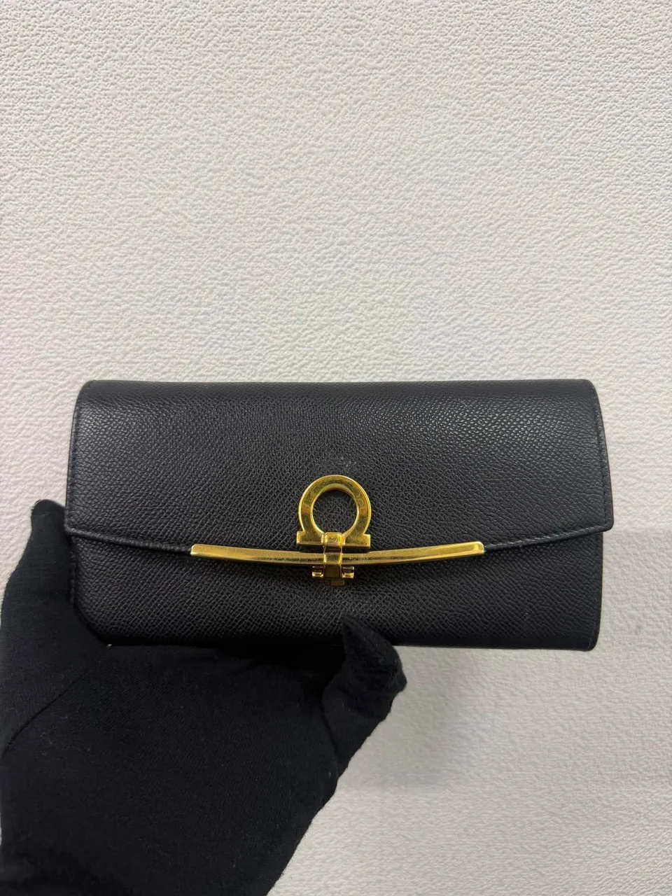 BM-66 3122-3 SALVATORE FERRAGAMO LONG WALLET (BLACK)