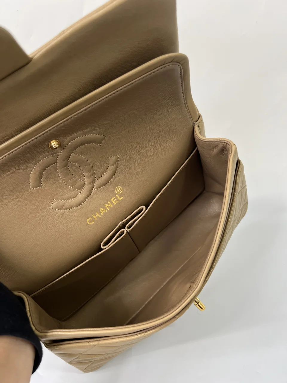 CHANEL LAMB SKIN DOUBLE FLAP view 10