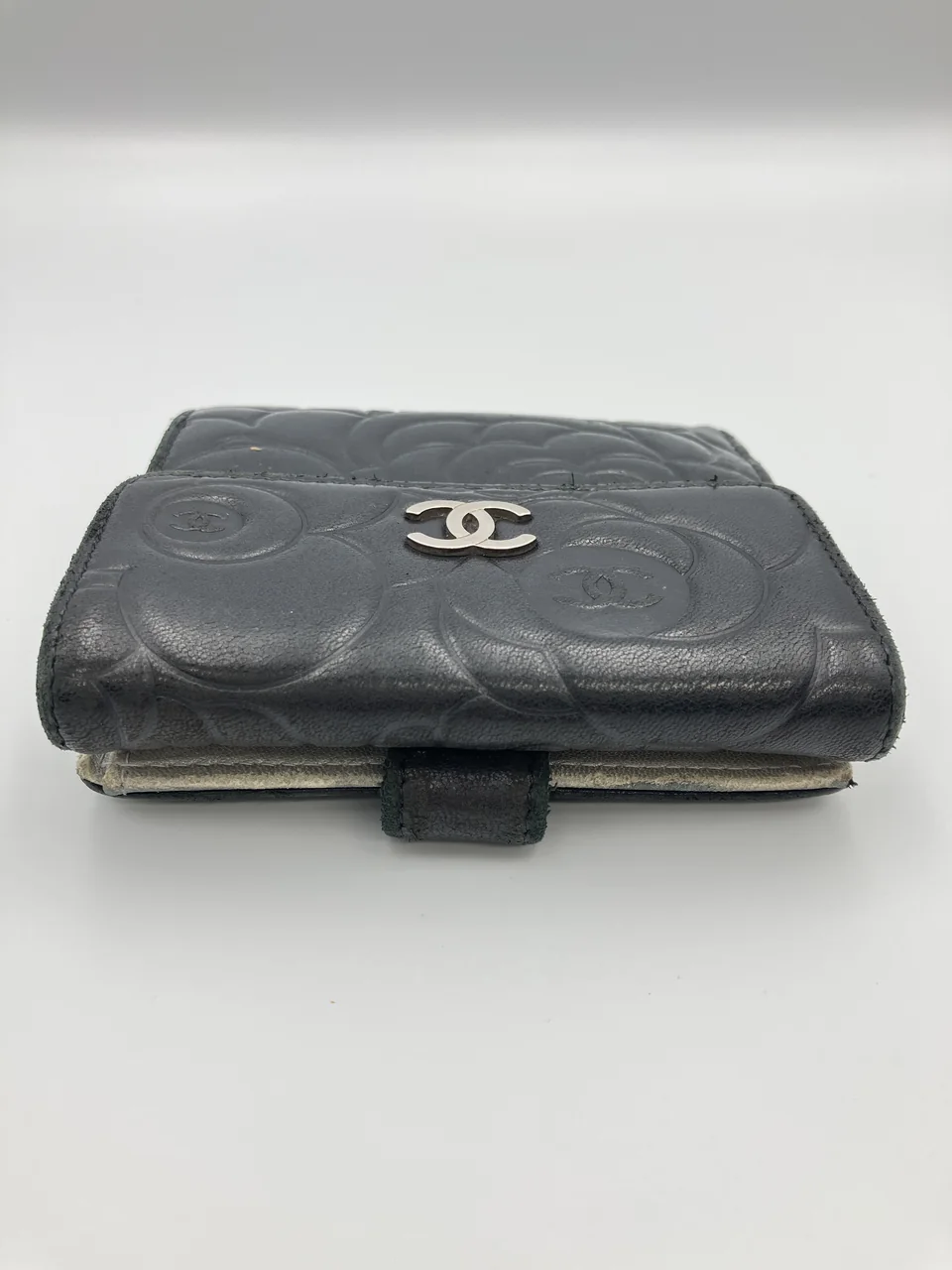 CHANEL LAMB SKIN CAMELIA WALLET view 7