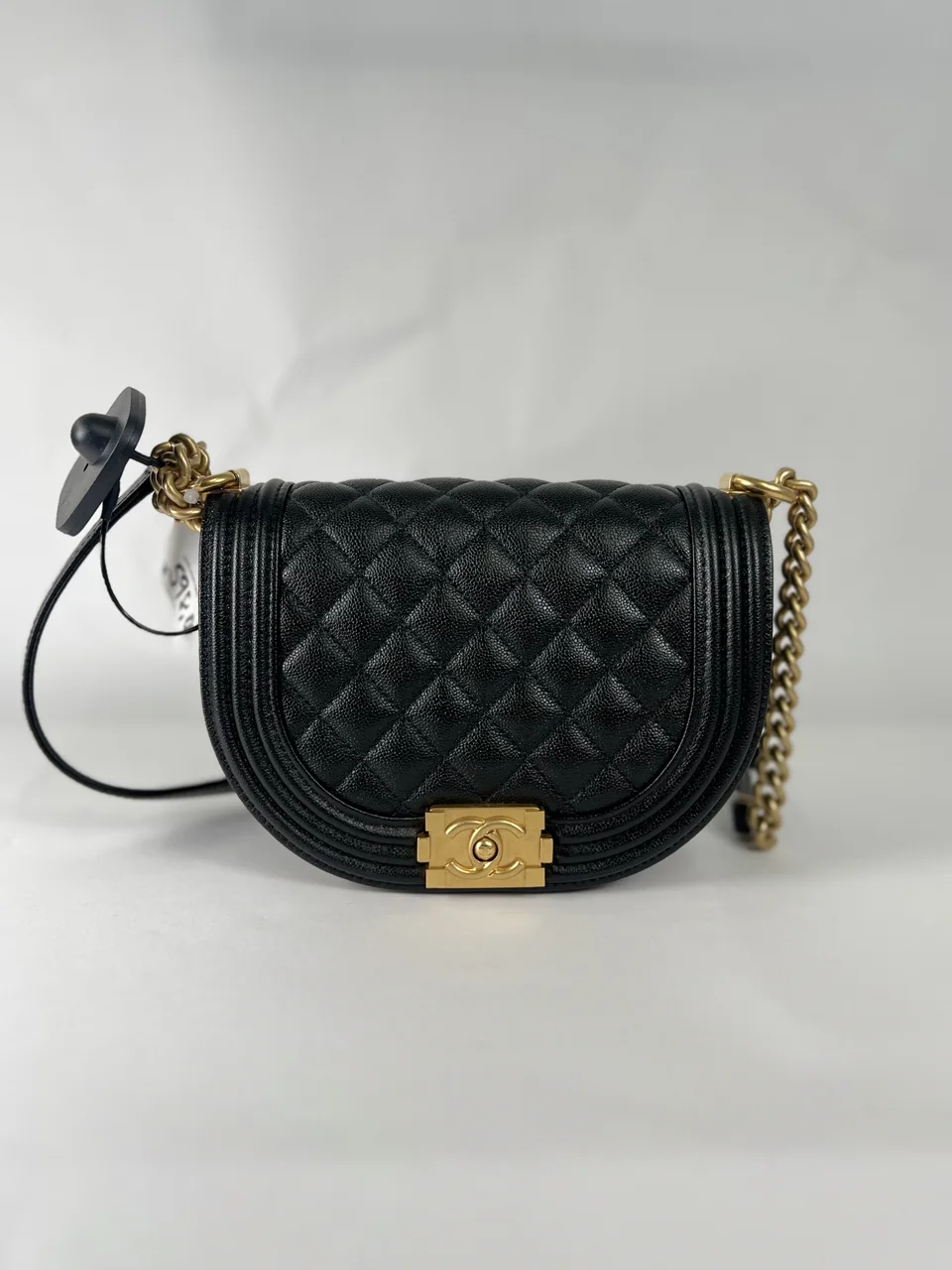CHANEL CAVIAR LE BOY MESSENGER BAG view 3