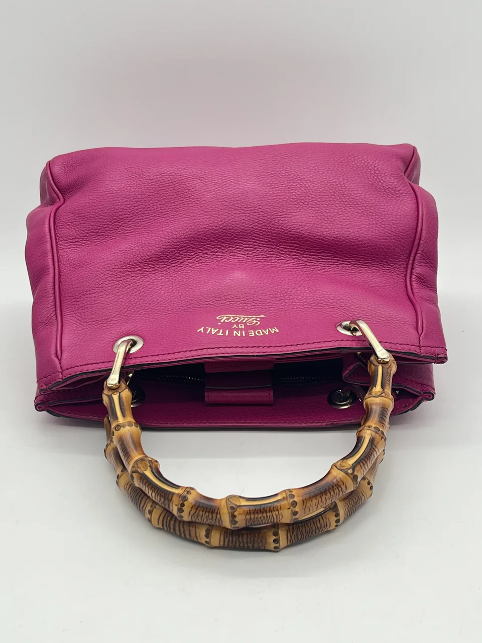 GUCCI BAMBOO TWO-WAY SHOULDER BAG (FUCHSIA PINK) view 3