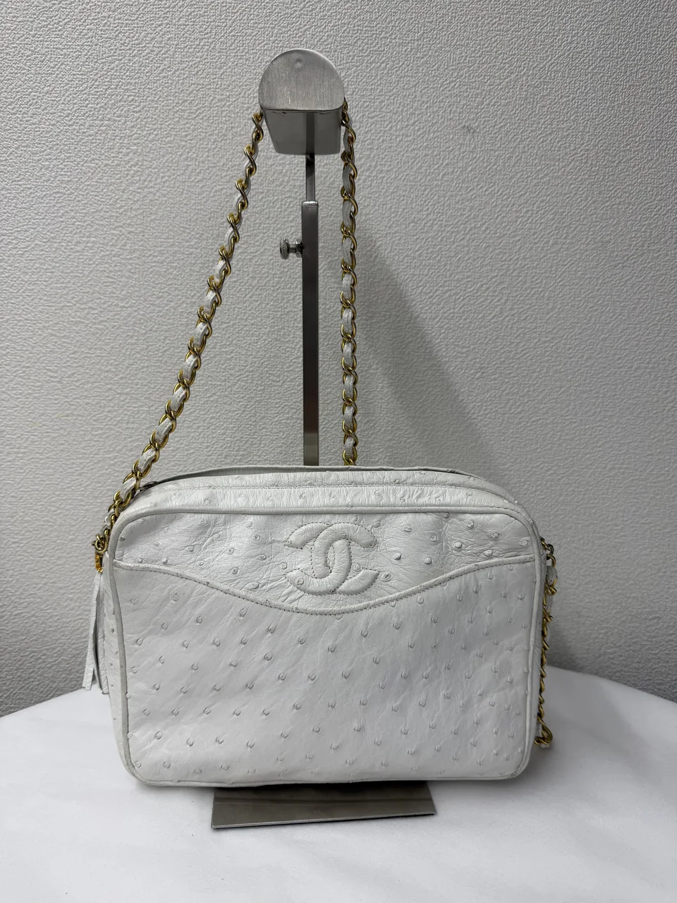 CHANEL OSTRICH CHAIN SHOULDER BAG (5 SERIAL CODE) view 13