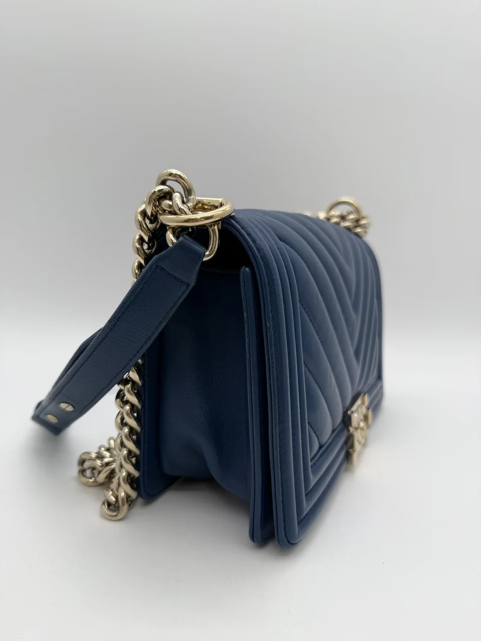 CHANEL LAMB SKIN V-STITCH LE BOY view 3