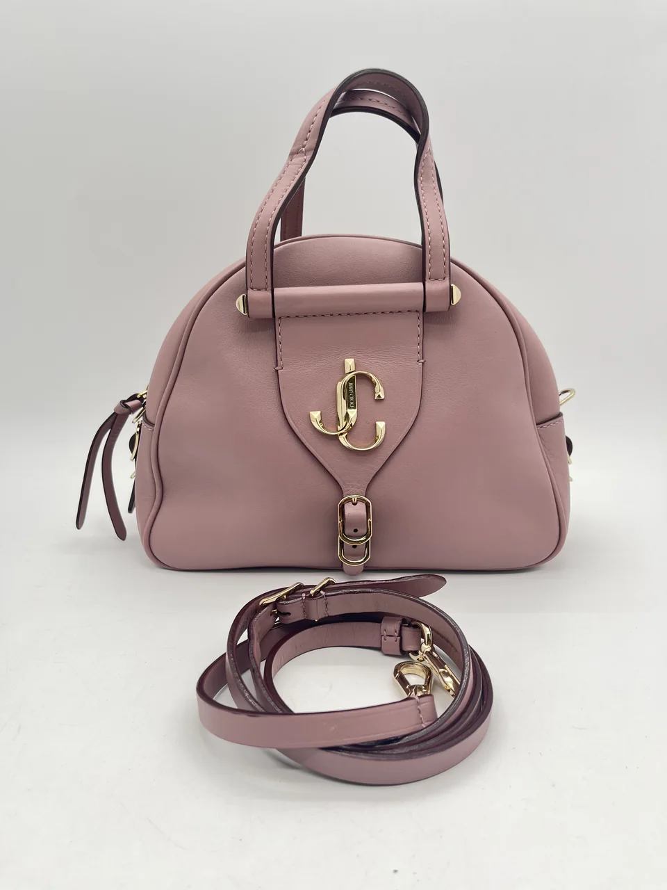 JIMMY CHOO TWO-WAY SHOULDER BAG (PINK BEIGE)