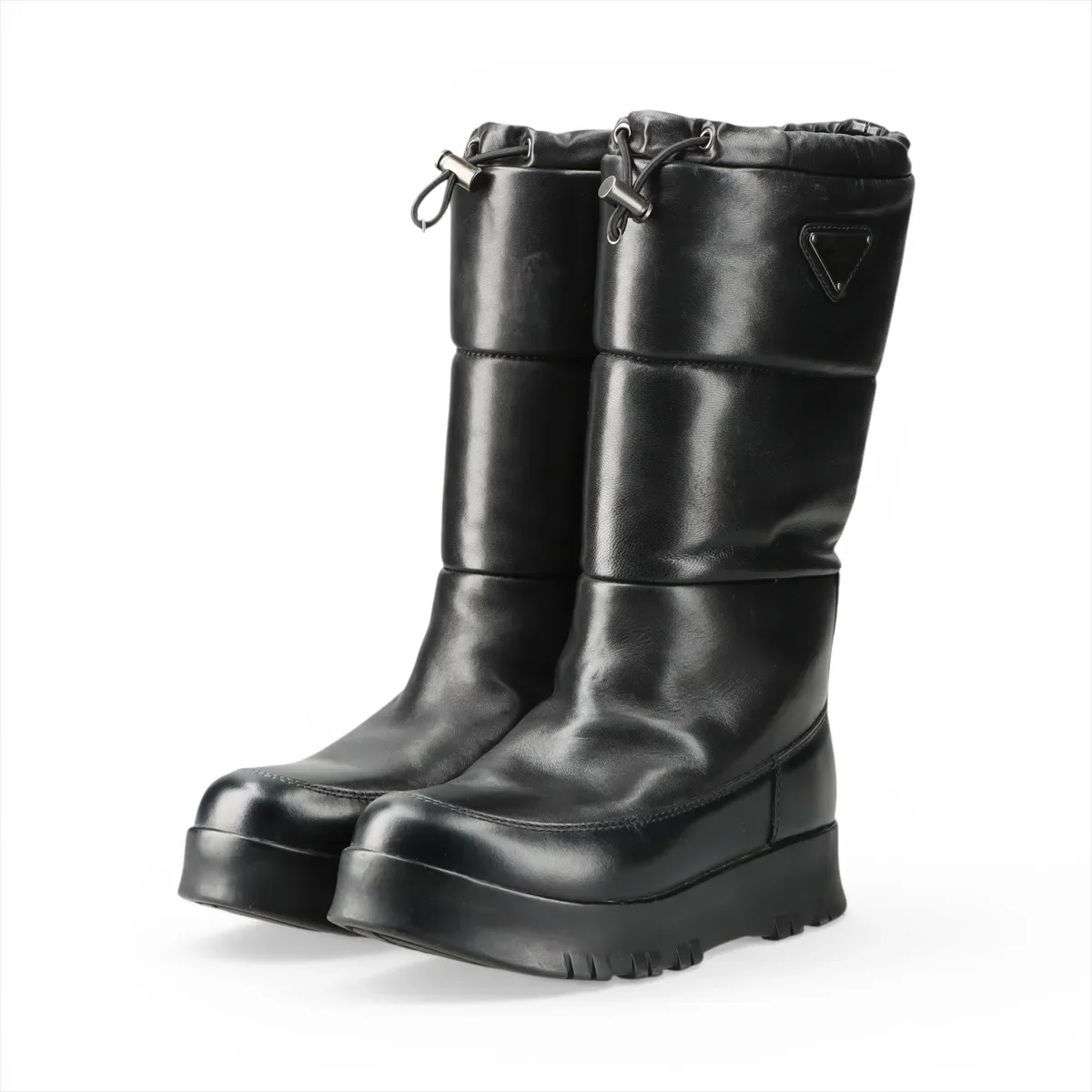PRADA TRIANGLE LOGO LONG BOOTS