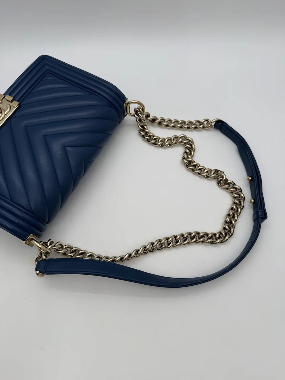 CHANEL LAMB SKIN V-STITCH LE BOY view 8