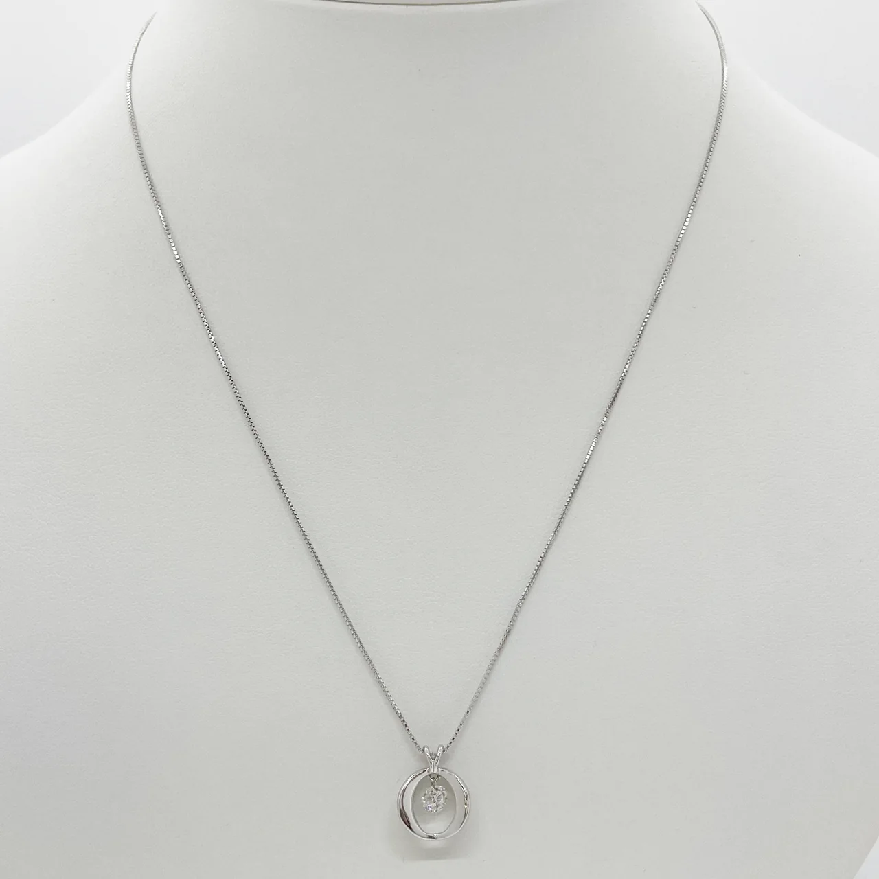 K18 wg diamond necklace d0.31ct hover