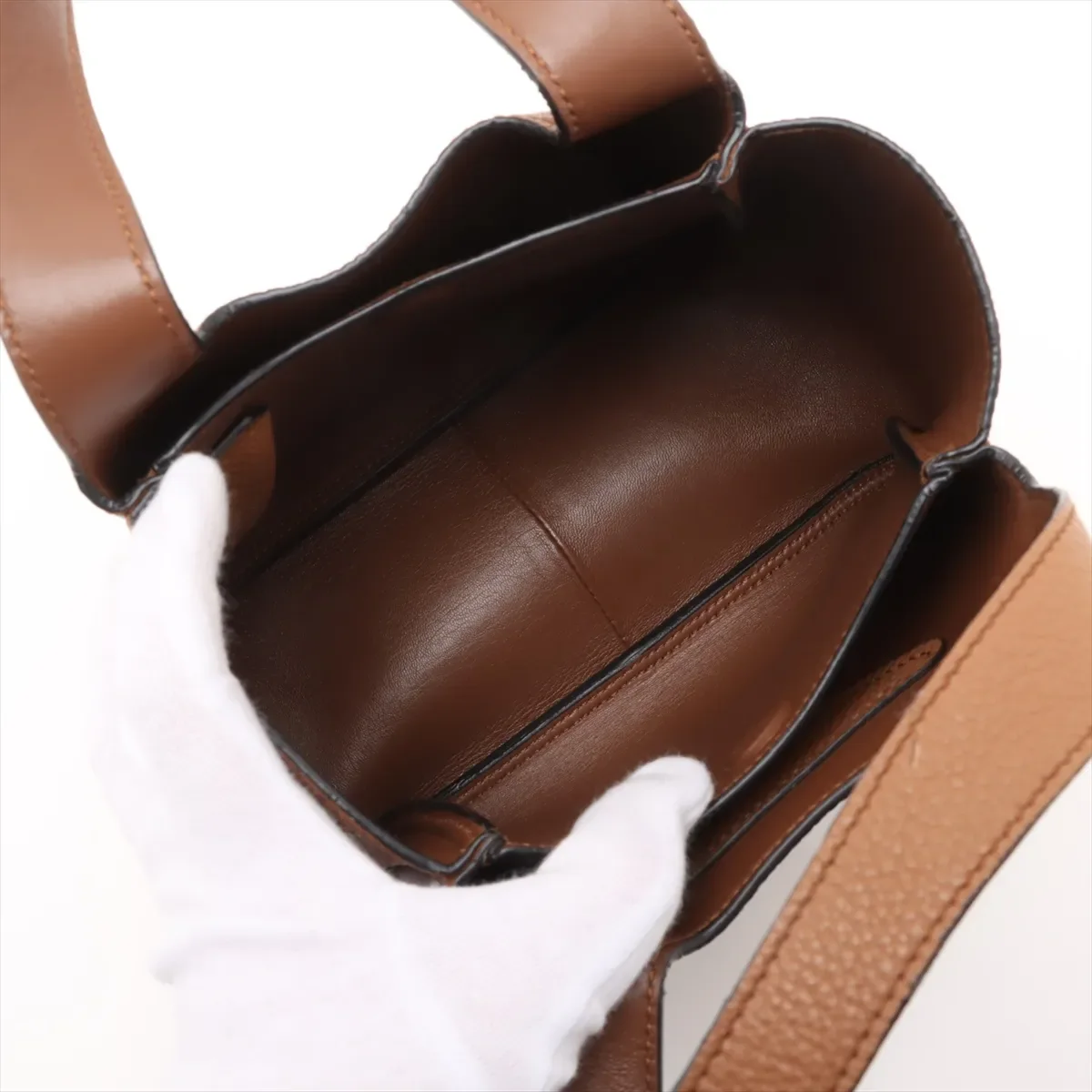 PRADA VITELLO DAINO HANDBAG (BROWN) view 7