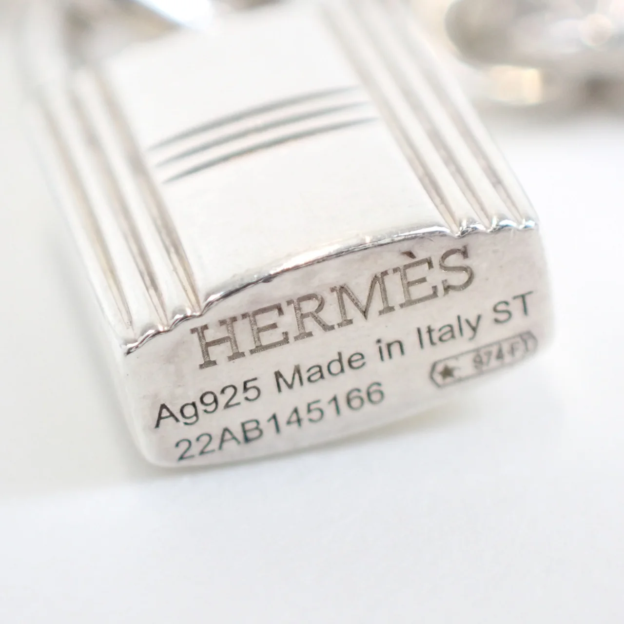 925 HERMES AMULET KELLY BRACELET 12.1G view 6