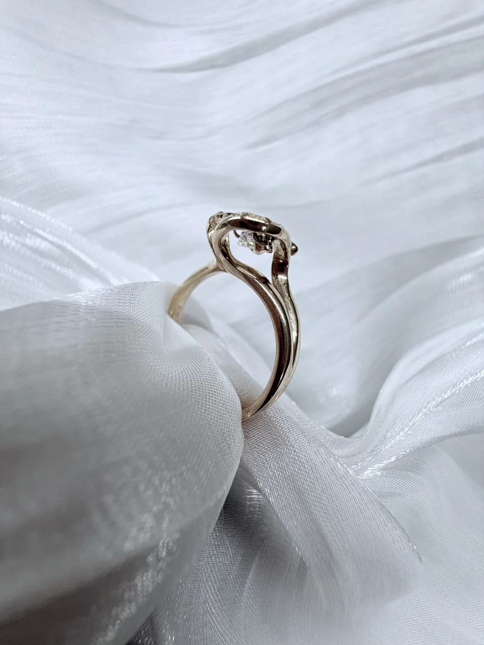 K18PG HEART RING D0.213CT FD0.02CT 3.7G view 3