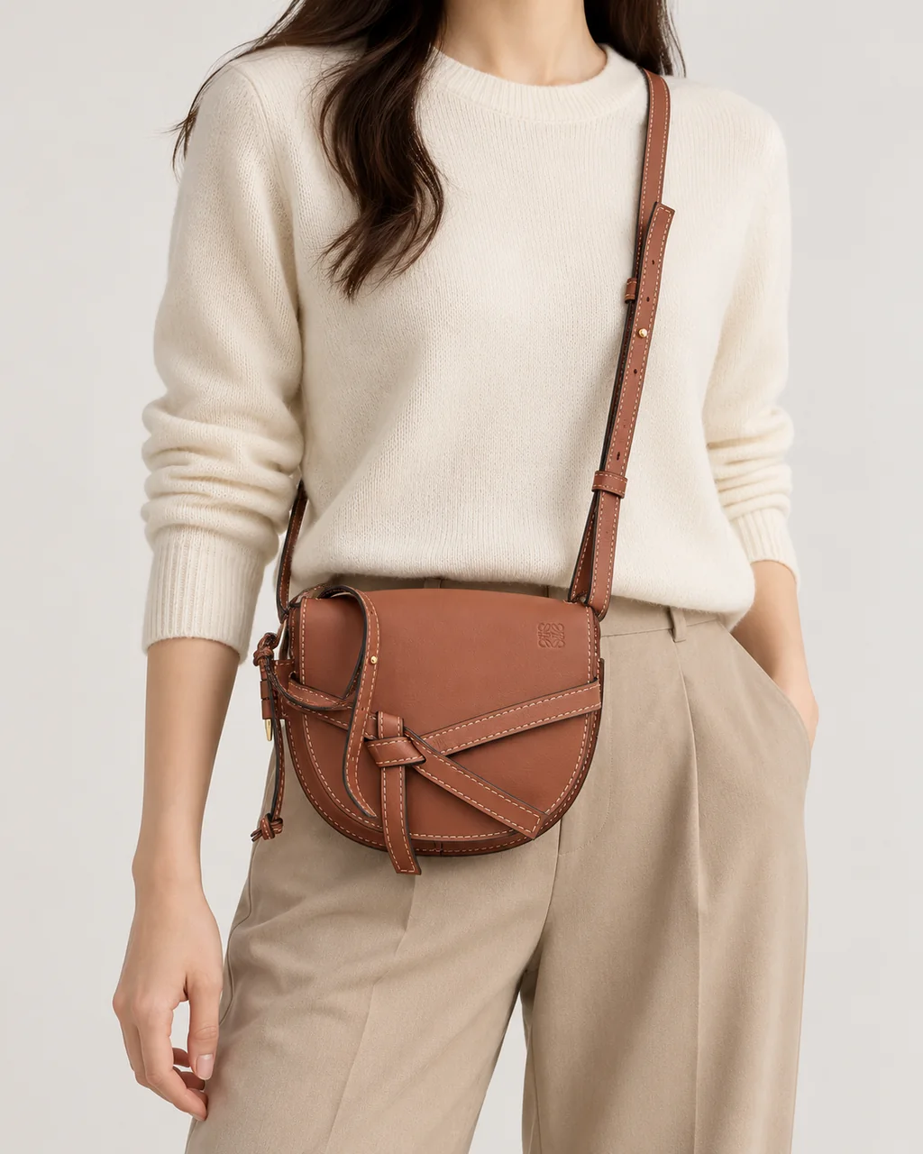 LOEWE GATE BAG (BROWN) hover