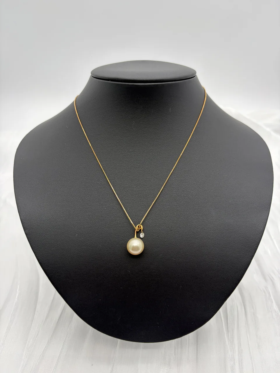 K18 PEARL NECKLACE 11.3MM D0.16CT 5.1G view 7