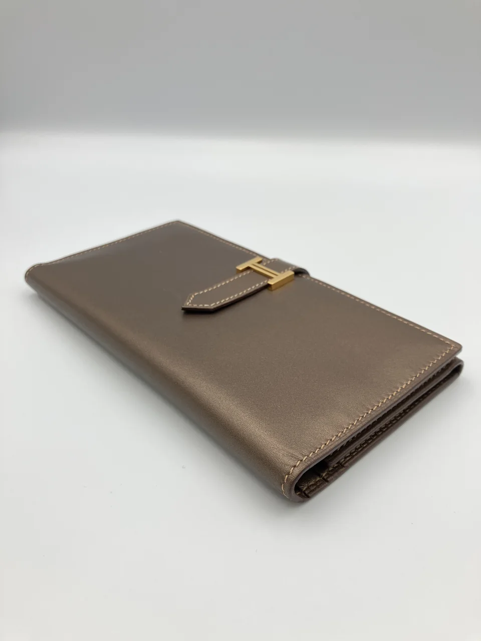 HERMES BEARN (BOX CALF, PEARL BROWN, I STAMP) view 10