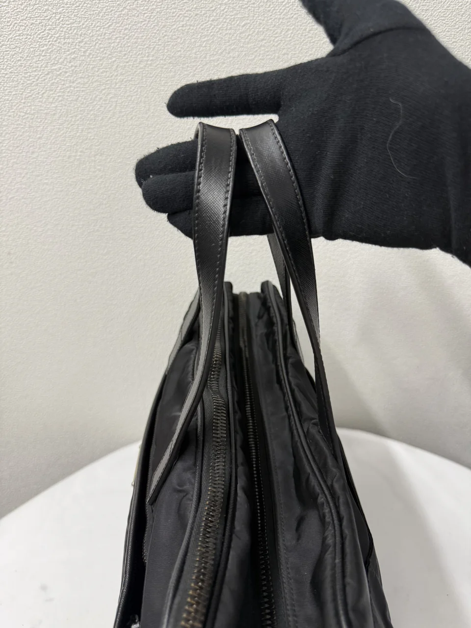 PRADA NYLON TWO-WAY SHOULDER BAG (BLACK) view 5