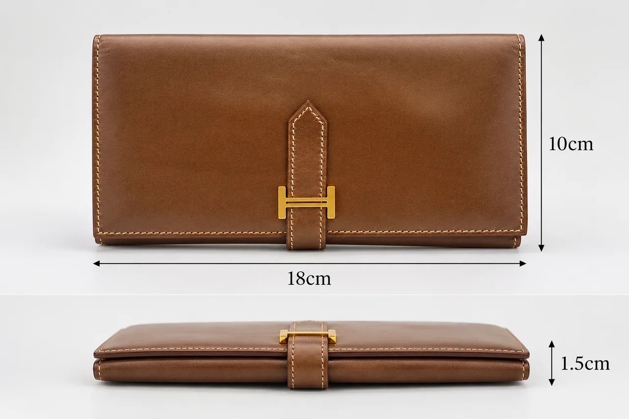 HERMES BEARN (BOX CALF, PEARL BROWN, I STAMP) view 3