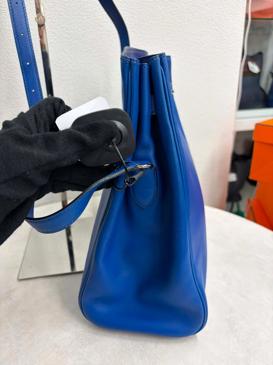 HERMES KELLY SPORTS MM (SWIFT, BLUE, □E STAMP) view 12