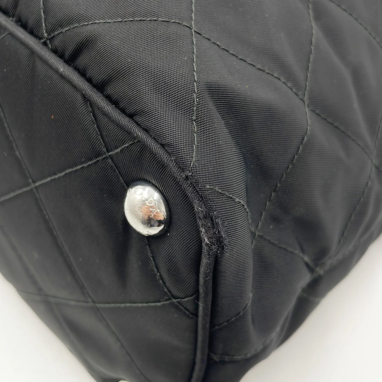 PRADA NYLON CHAIN TOTE BAG (BLACK) view 6