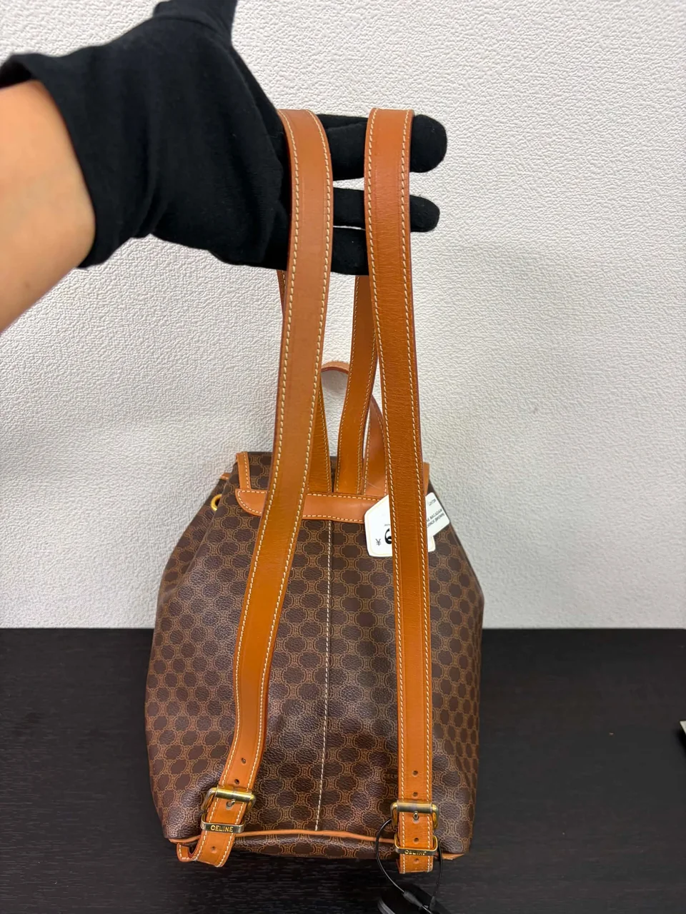 CELINE MACADAM BACKPACK (BROWN) hover