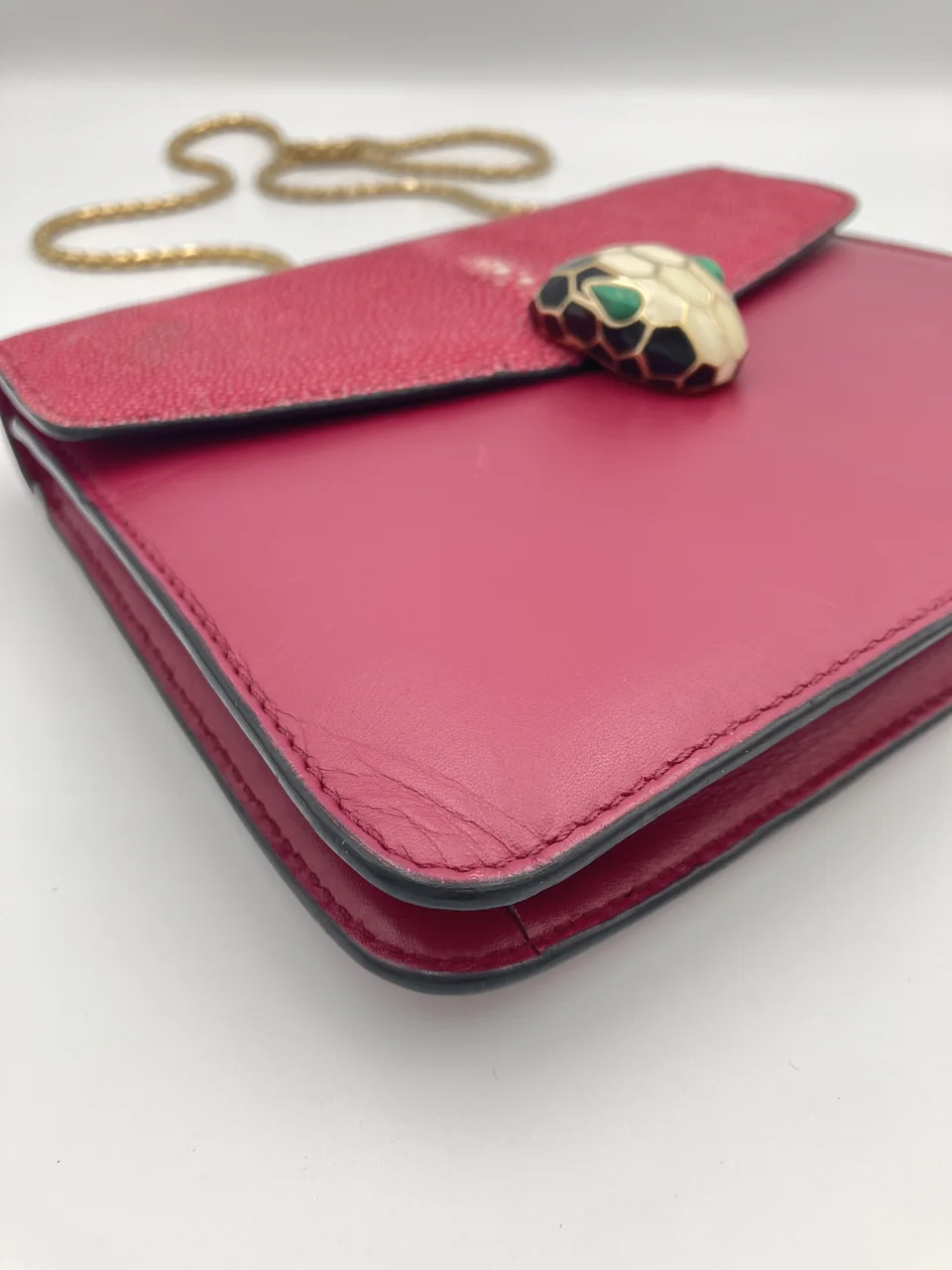BVLGARI SEPRENTI CHAIN SHOULDER BAG (PINK) view 11