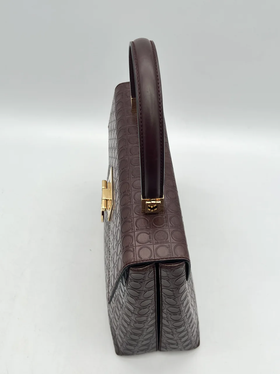 SALVATORE FERRAGAMO GANCINI HANDBAG (DARK BROWN) view 6