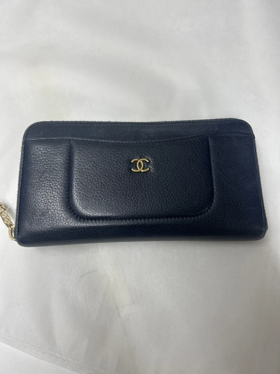 CHANEL ROUND FASTENER LONG WALLET