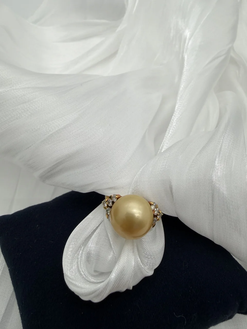 K18 PEARL RING 13.0MM FD0.50CT 7.8G