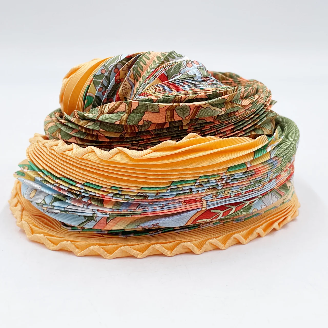 HERMES PLEATED SCARF (ORANGE)