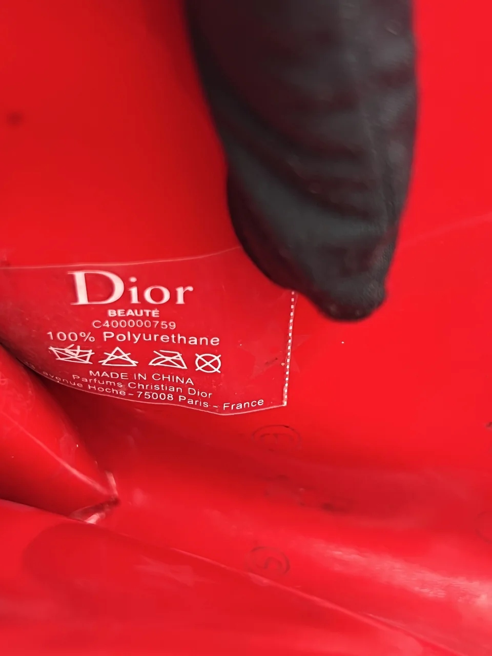 CHRISTIAN DIOR RED L-ZIP COSMETIC POUCH view 7