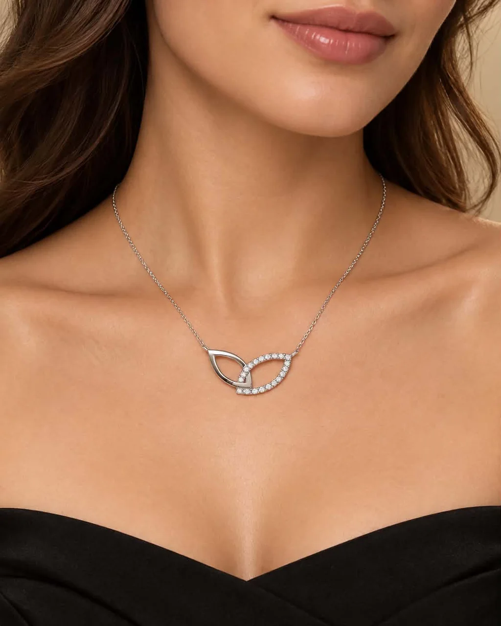 K18WG DIAMOND NECKLACE FD0.20CT 1.9G