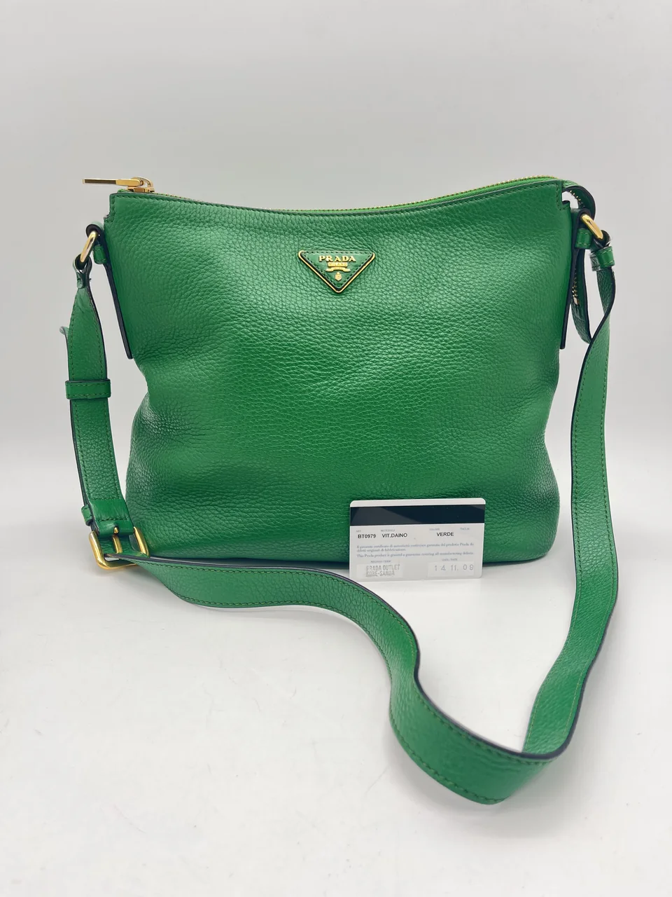 PRADA VITELLO SHOULDER BAG (GREEN)