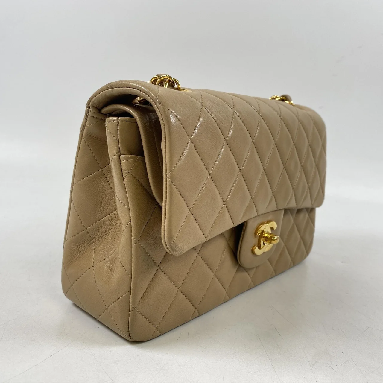 CHANEL LAMB SKIN DOUBLE FLAP view 9