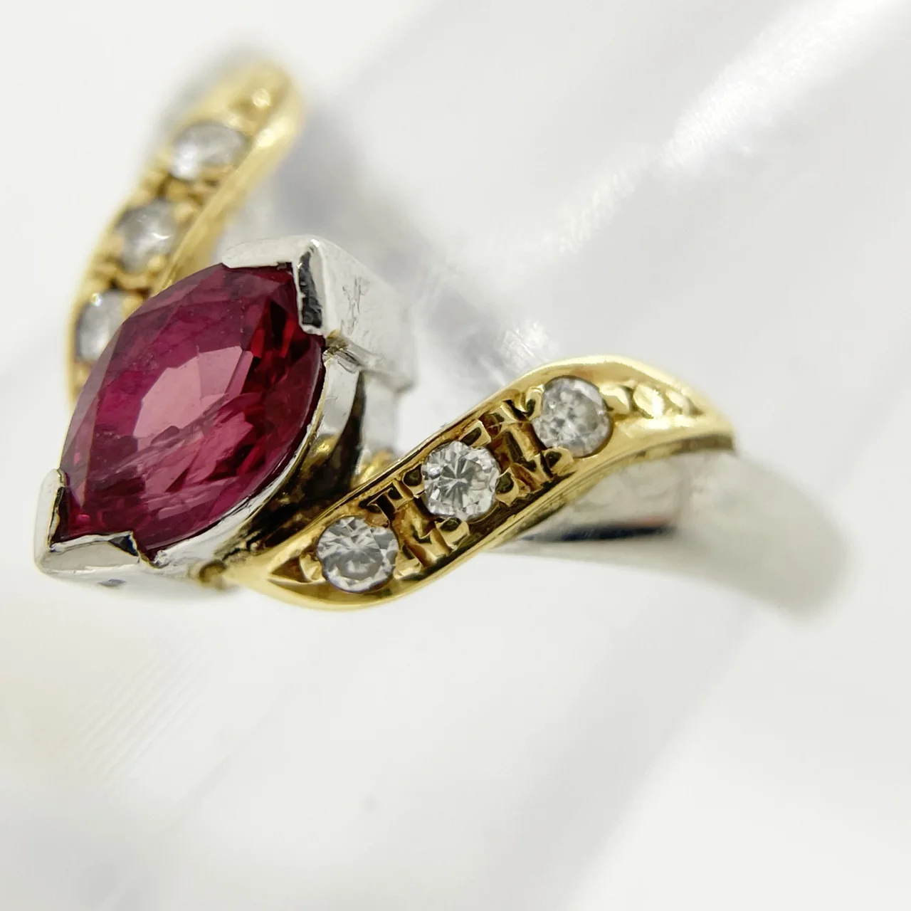 PT900/K18 RUBY RING R0.77CT FD0.12CT 5.1G view 3