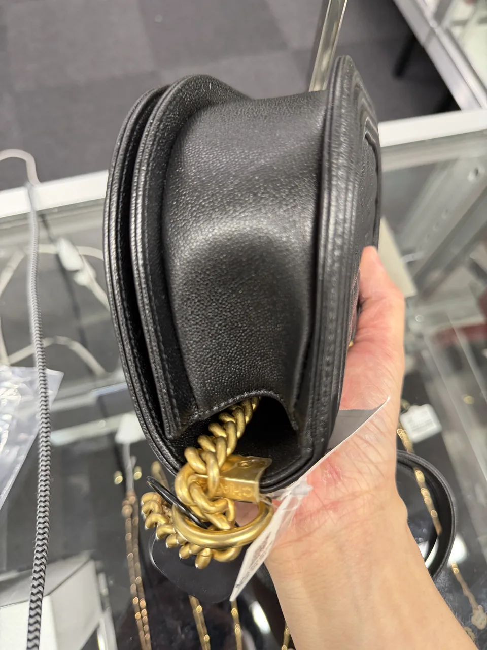 CHANEL CAVIAR LE BOY MESSENGER BAG view 7