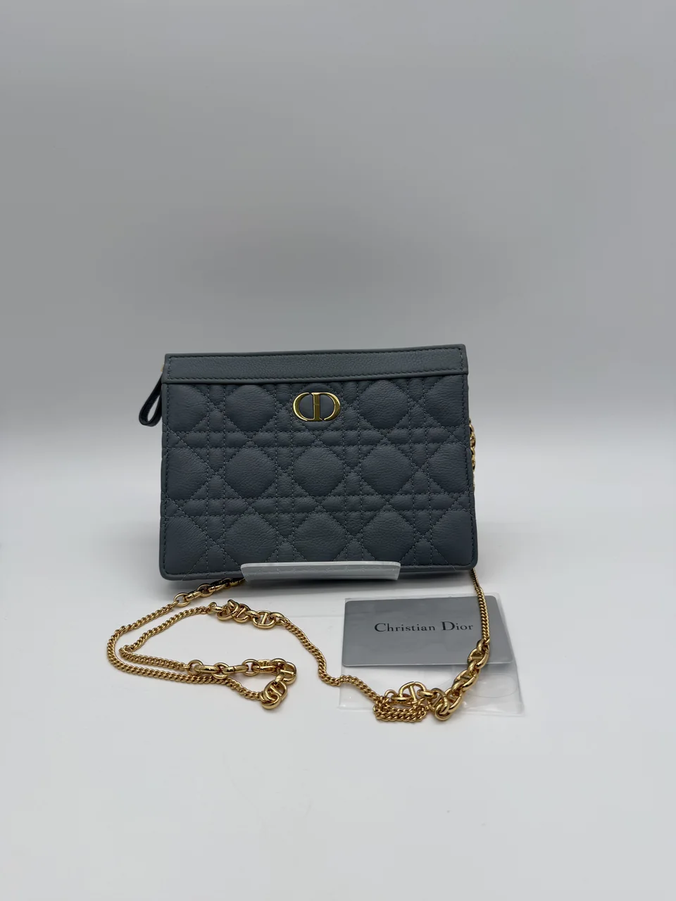 DIOR CANAGE WALLET-ON-CHAIN (LIGHT BLUE)