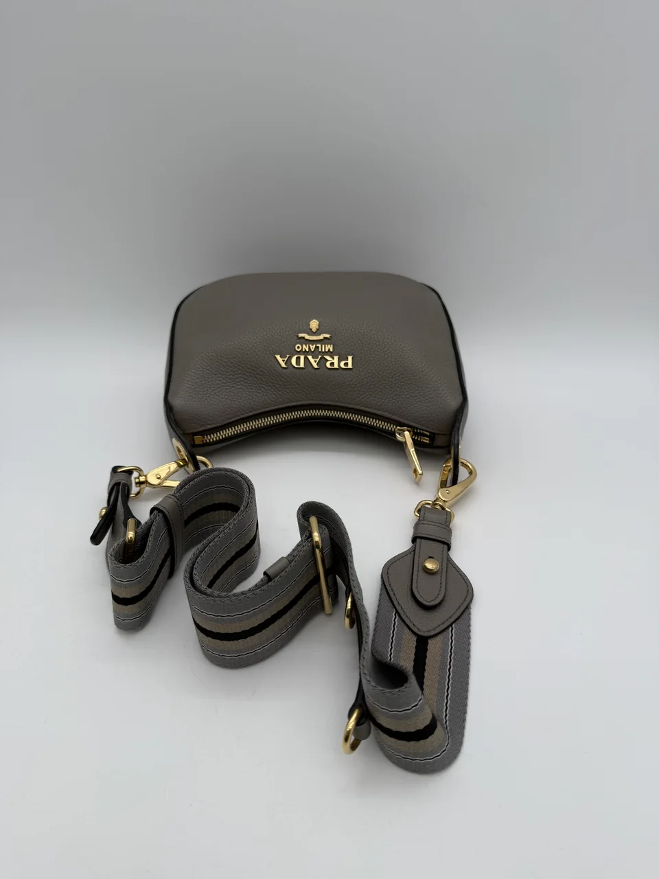 PRADA VITELLO PHOENIX SHOULDER BAG (BROWN) view 7