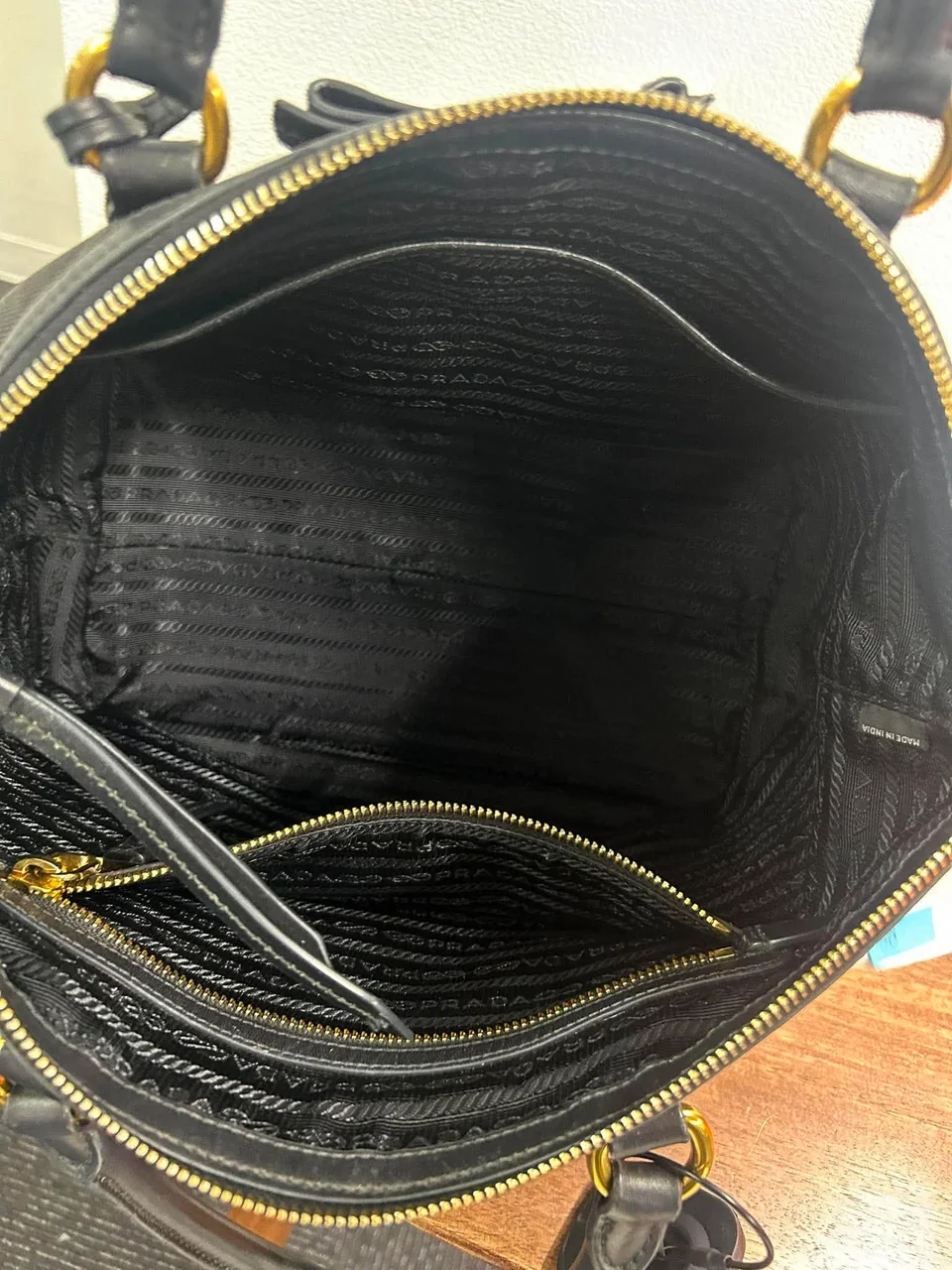 PRADA CANVAS TWO-WAY BAG (BLACK) view 8