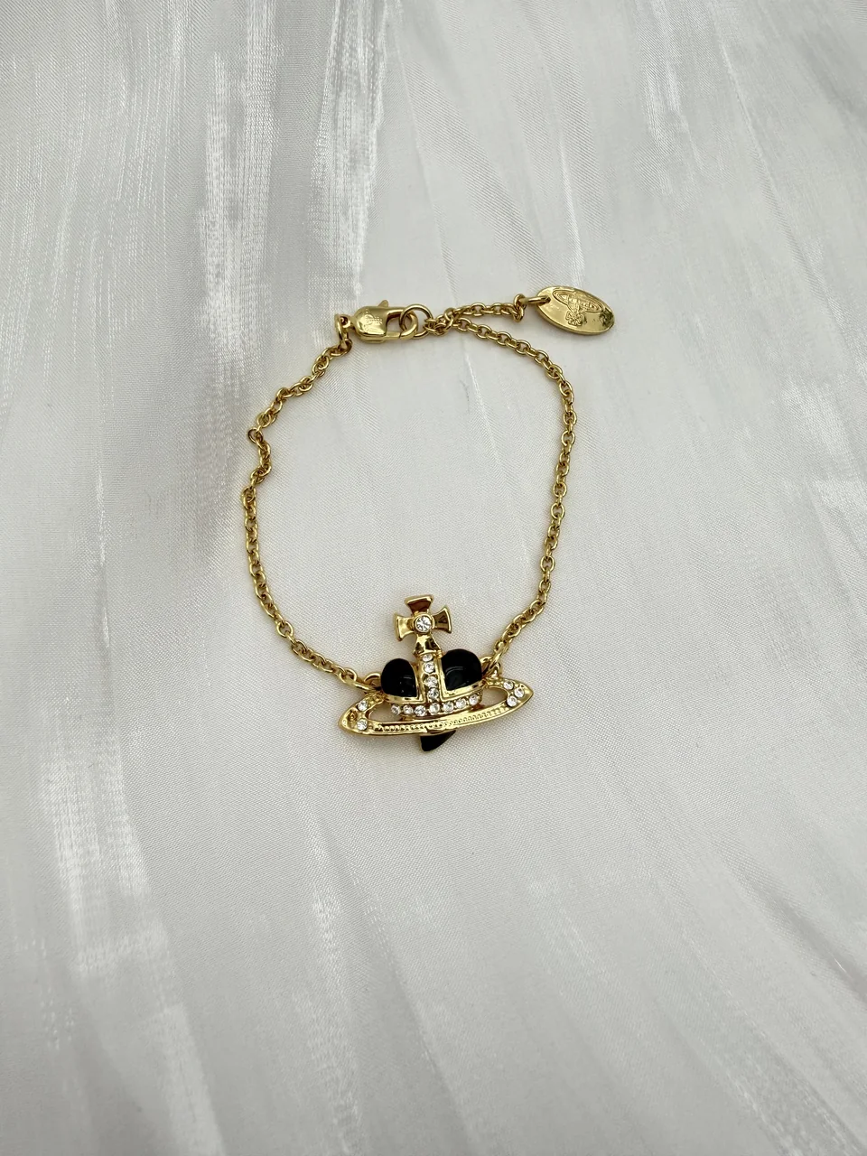 VIVIENNE WESTWOOD DIAMANTE HEART BRACELET hover