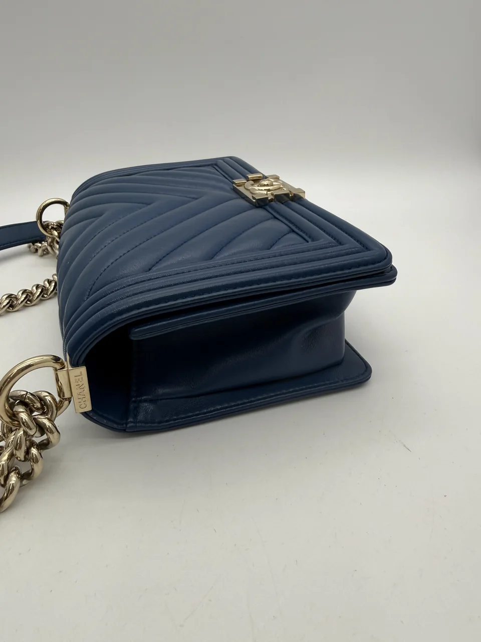 CHANEL LAMB SKIN V-STITCH LE BOY view 5