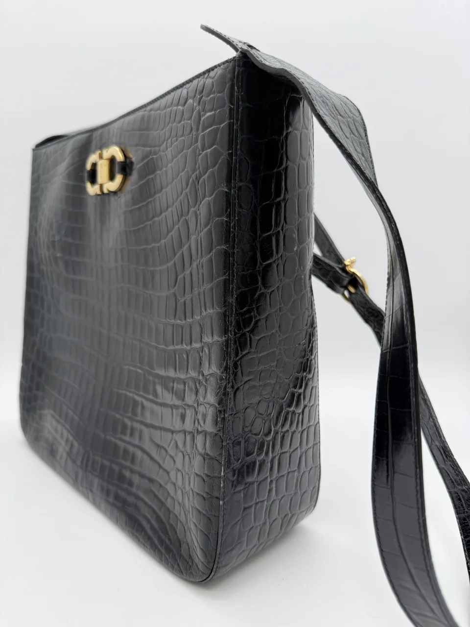 SALVATORE FERRAGAMO DOUBLE GANCINI SHOULDER BAG view 4