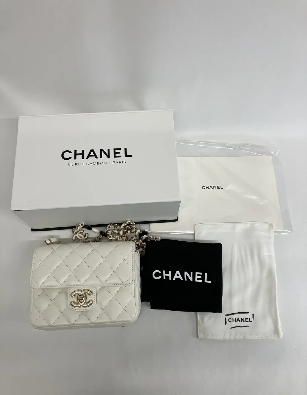 CHANEL LAMB SKIN MINI CHAIN SHOULDER BAG
