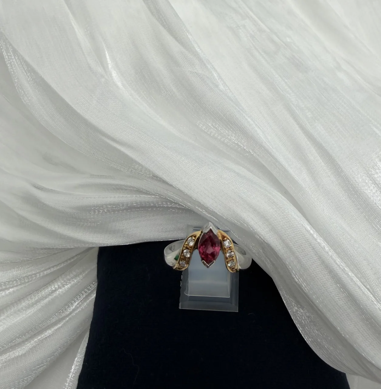 PT900/K18 RUBY RING R0.77CT FD0.12CT 5.1G view 5