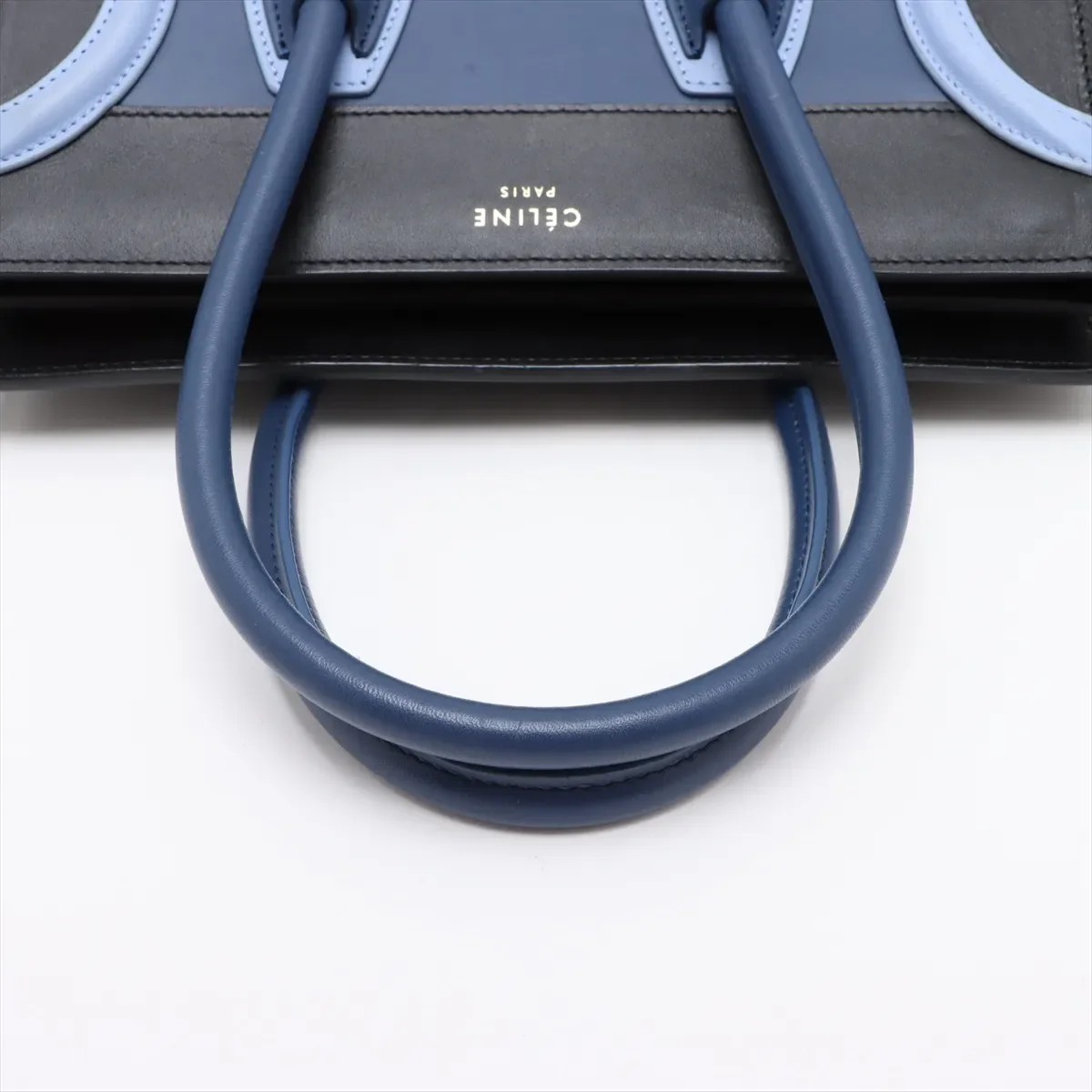 CELINE LUGGAGE MINI SHOPPER (BLACK/BLUE) view 5