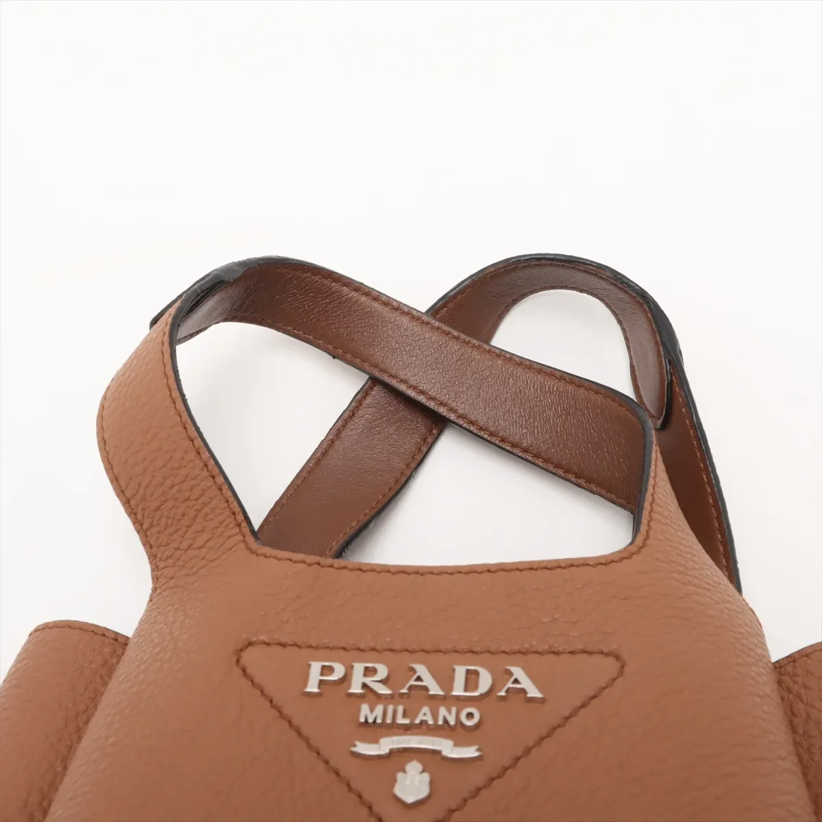 PRADA VITELLO DAINO HANDBAG (BROWN) view 6