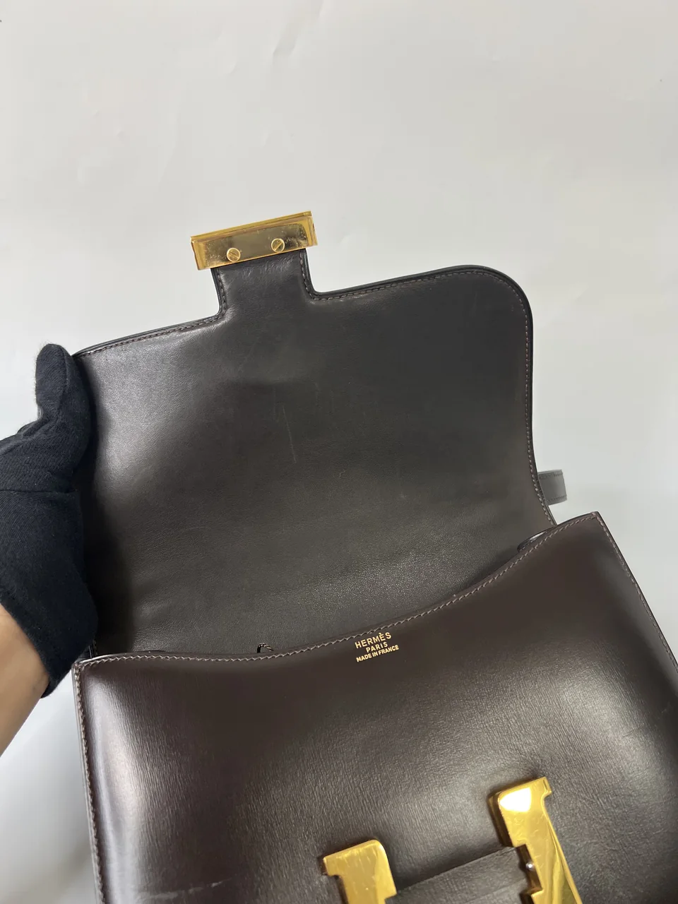 HERMES CONSTANCE 24 (BOX CALF, BROWN, ○R STAMP) view 9
