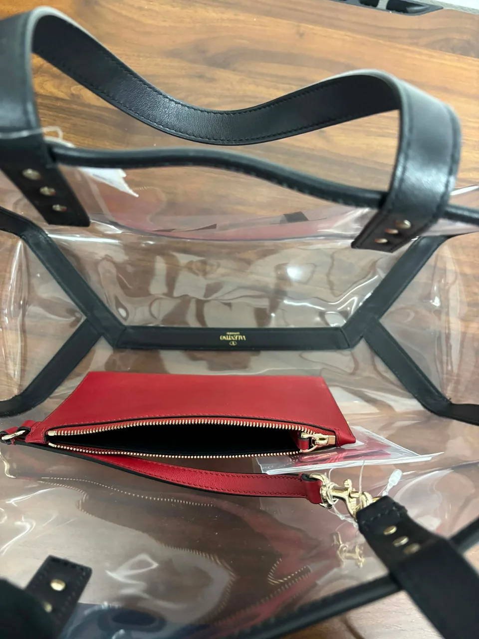 VALENTINO VINYL TOTE BAG (BLACK) view 3