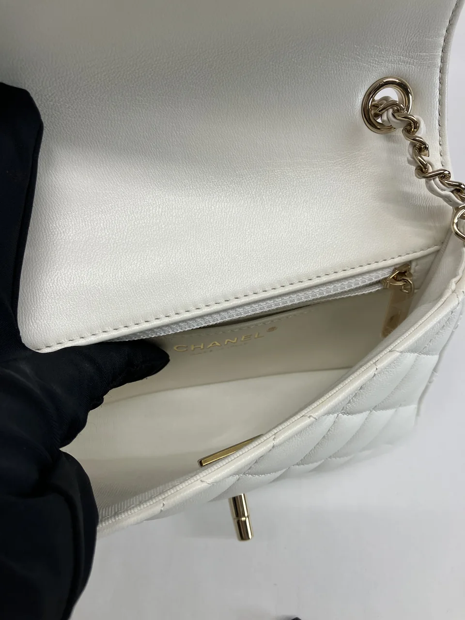 CHANEL LAMB SKIN MINI CHAIN SHOULDER BAG view 8