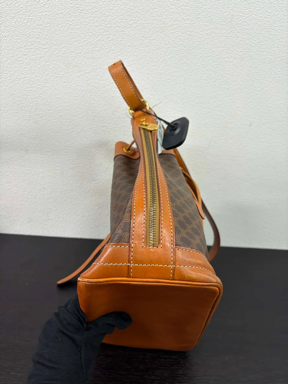 CELINE MACADAM SHOULDER BAG (BROWN) view 7