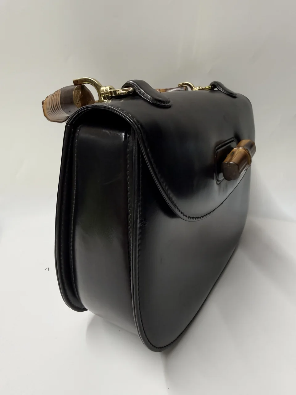 GUCCI BAMBOO HANDBAG (BLACK) view 12