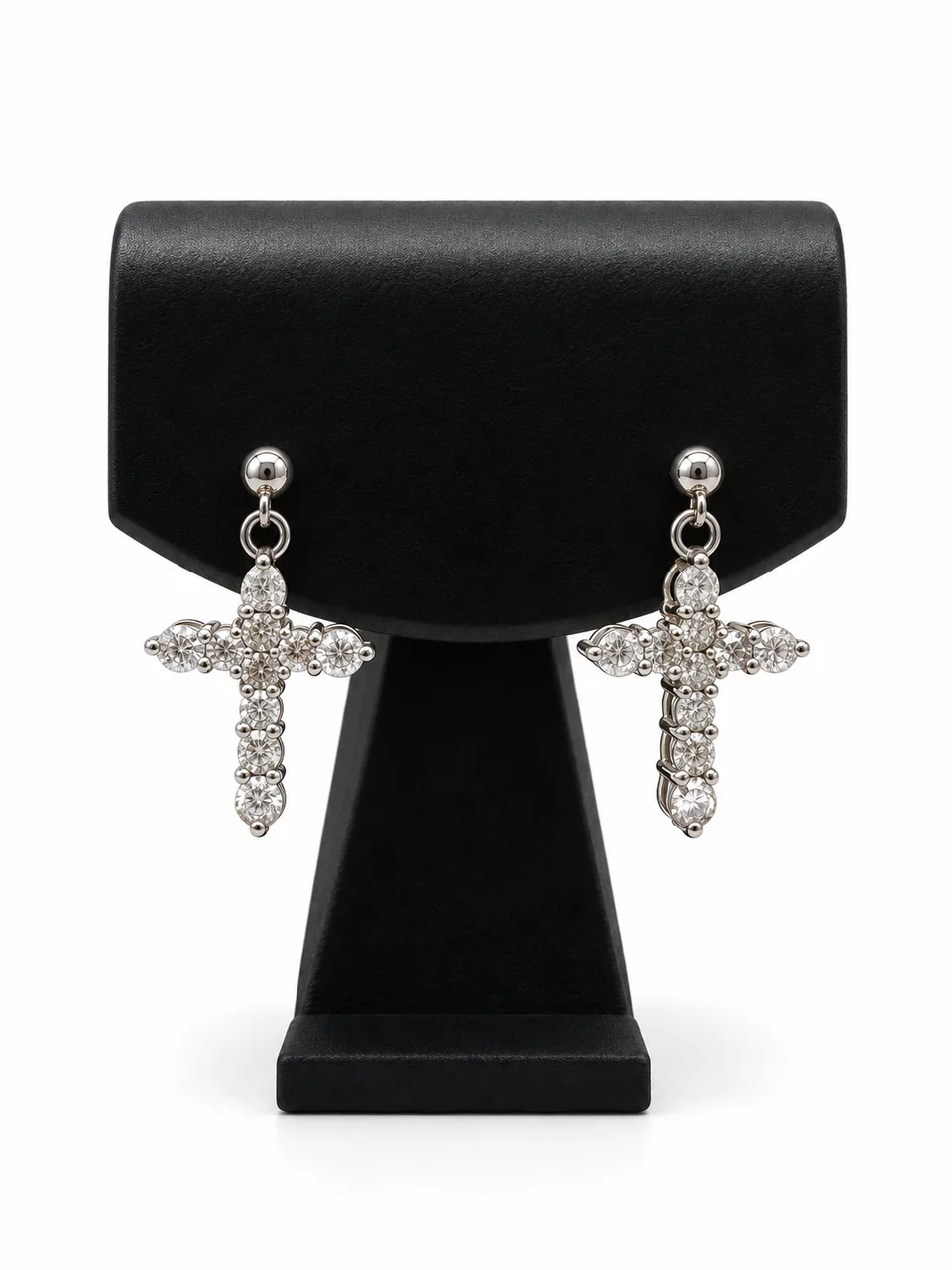 PT900 CROSS EARRINGS FD0.30CT*2 2.7G